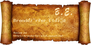 Brendörfer Előd névjegykártya